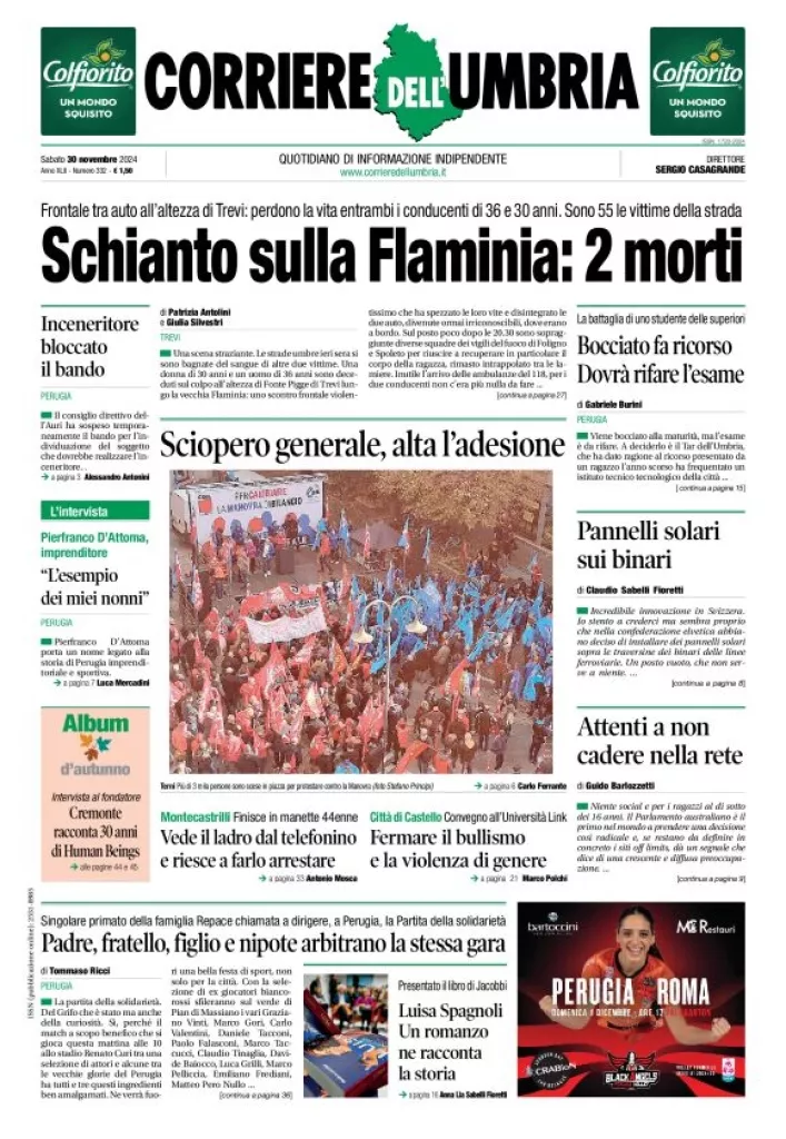 Prima-pagina-corriere umbria-del-2024-11-30